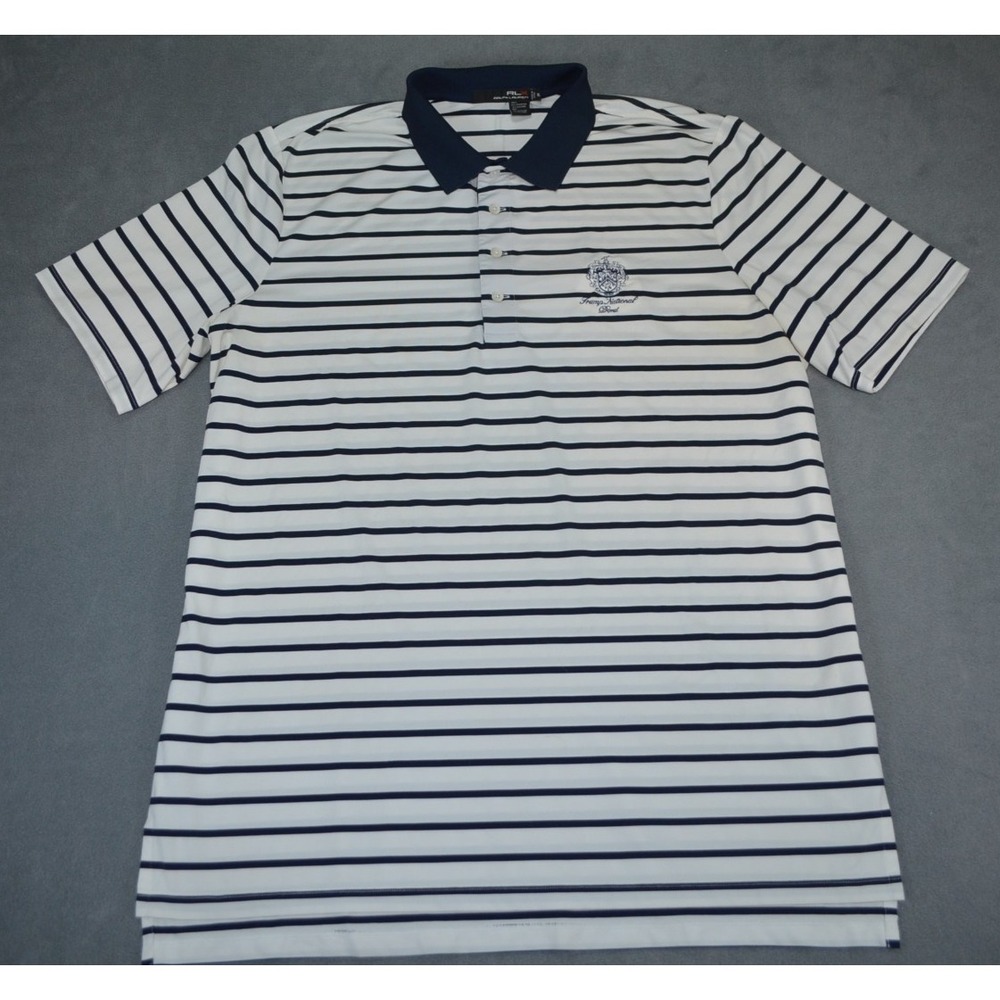 Ralph Lauren RLX Trump National Doral Golf Polo Shirt Men Size XL White/Navy